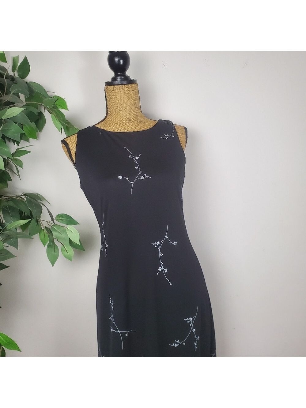 Jalate Women's Black Dress Size Medium Y2K 90s Cut Sheer - Picture 3 of 12